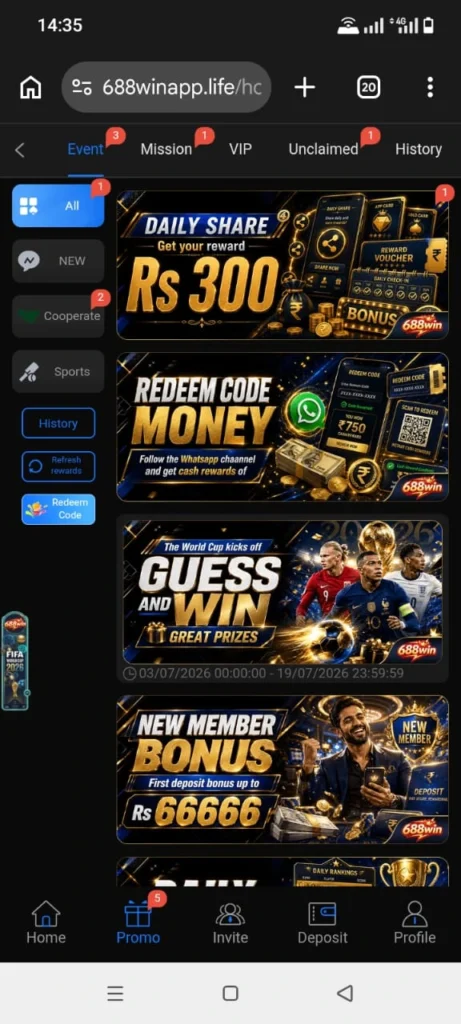 688win bonuses and promotions